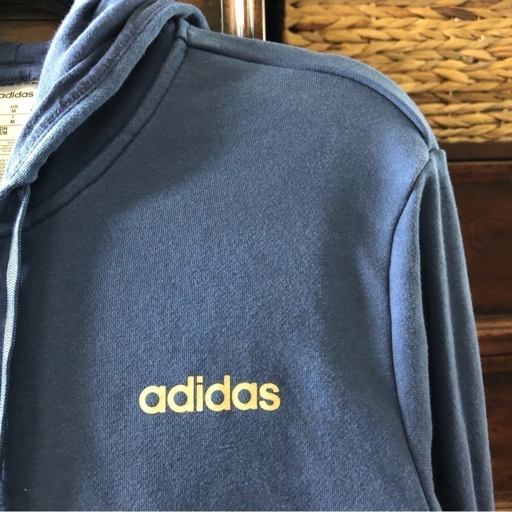 Adidas blue full zip sweatshirt hoodie jacket in size M - Picture 4 of 8
